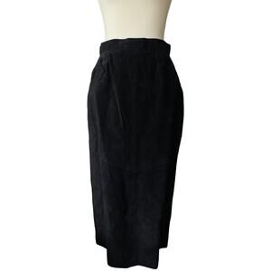 NWT Vintage Silky Suede by Evan Davies Midi Skirt Workwear Office Siren Size 6